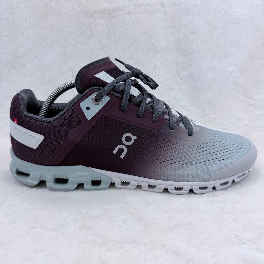 On Cloudflow Womens Running Shoes Mulberry Mineral Gray Size 11 Athletic Shoes